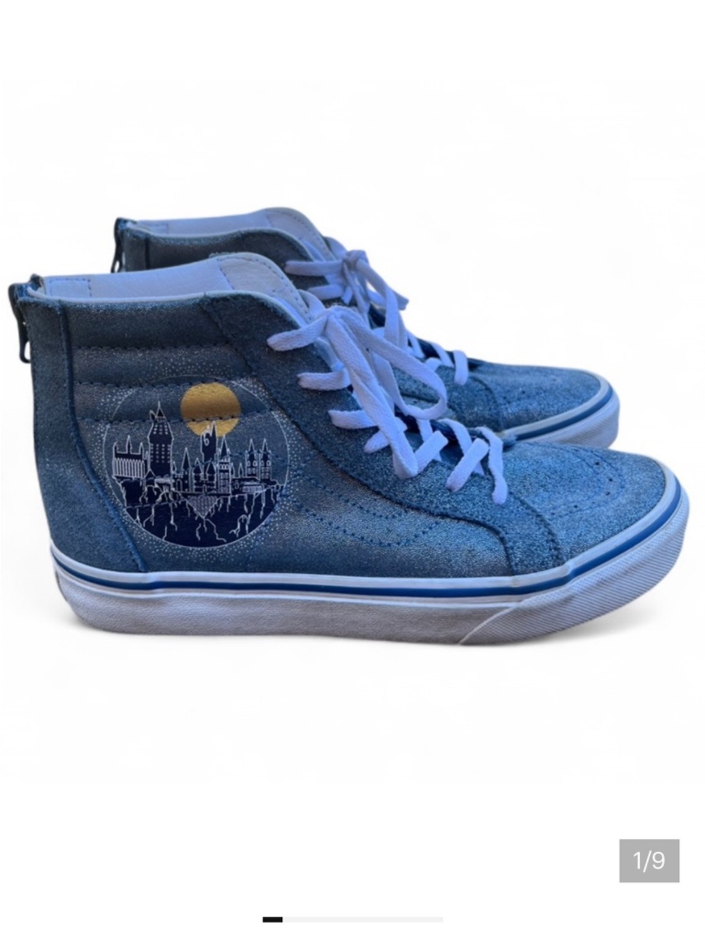 Vans X Harry Potter Sk8-Hi Zip Hogwarts Castle Metallic Shoes Youth Kids Size 5